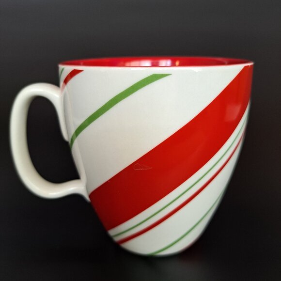 Starbucks Christmas Holiday Mug 2007 Candy Cane Red Green & White Stripes 12 oz. - Picture 8 of 10
